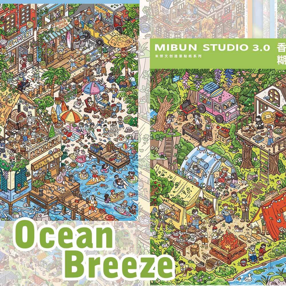 Ocean Breeze DIY 3D Scenes Sticker 2 Cute  Scenes(XL)