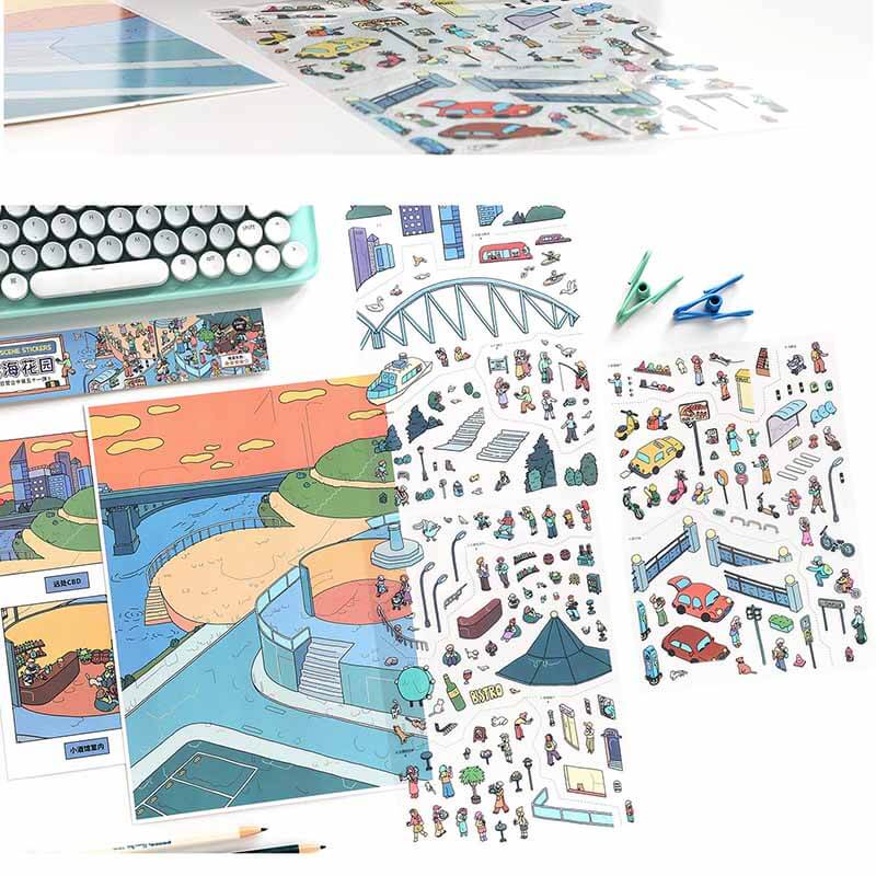 Coastal Diary DIY 3D Scene Stickers 2 Cute Scenes(L)