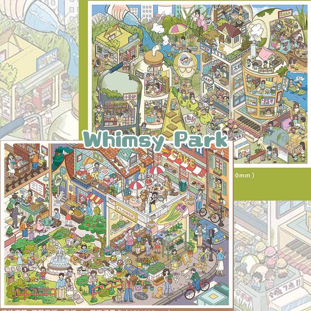 Whimsy Park DIY 3D Sticker 2 Cute Miniature Scenes(L)