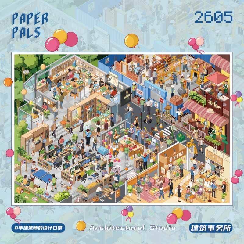 Architectural firm DIY 3D Scene Stickers Cute Miniature Scenes(XL)