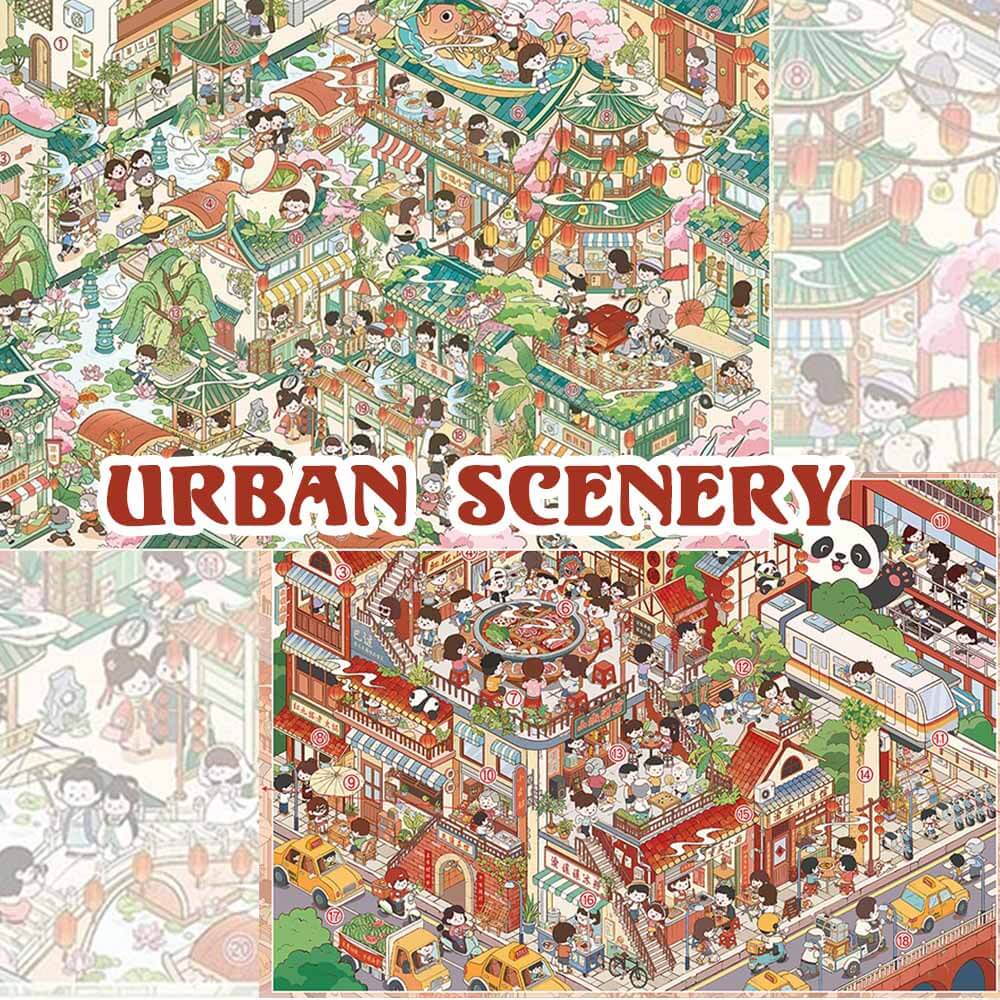 Urban Scenery DIY 3D Scene Stickers 2 Cute Scenes(XXL)