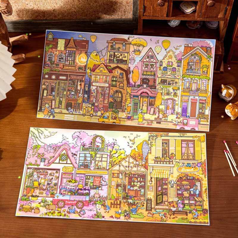 Tail Town DIY 3D Scene Stickers 2 Cute Scenes(XL)