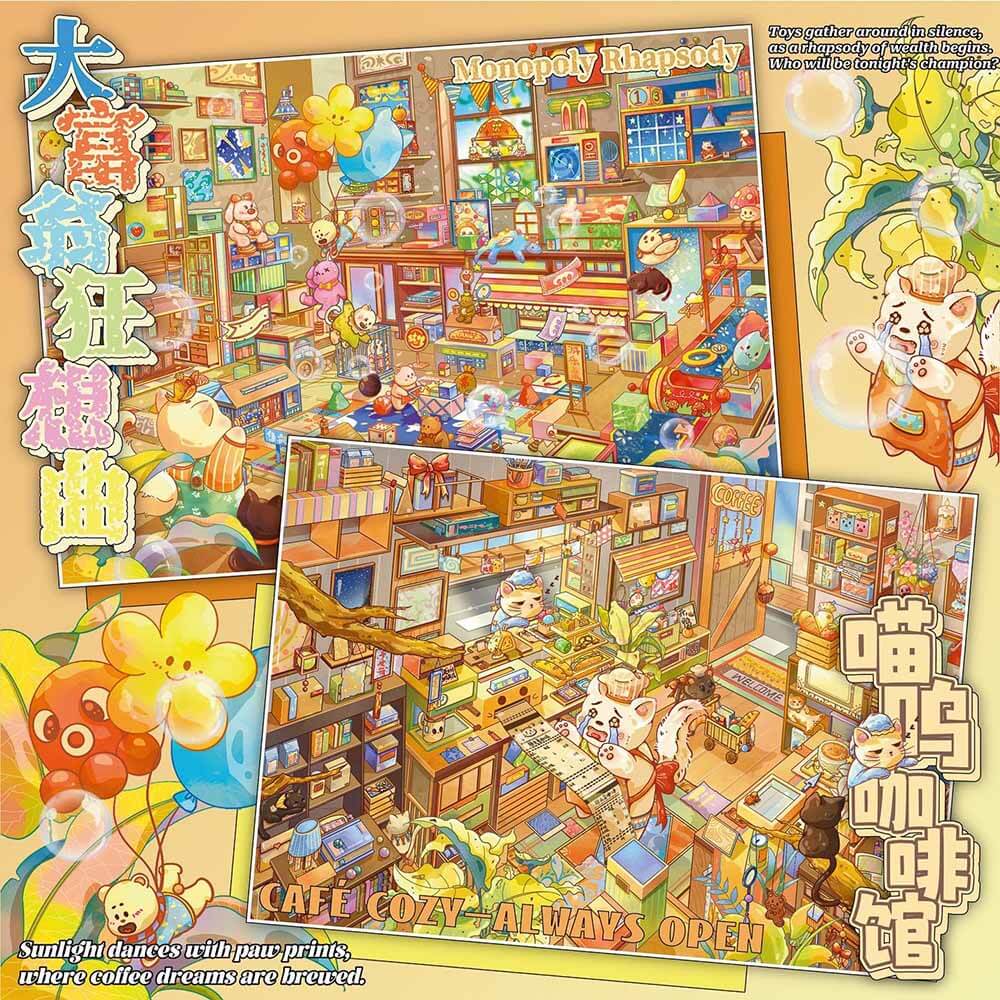 Cat Whimsy DIY 3D Sticker 2 Cute Miniature Scenes(L)