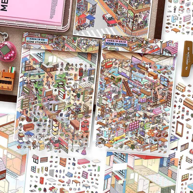 Street and Spring DIY 3D Sticker 2 Cute Miniature Scenes(L)