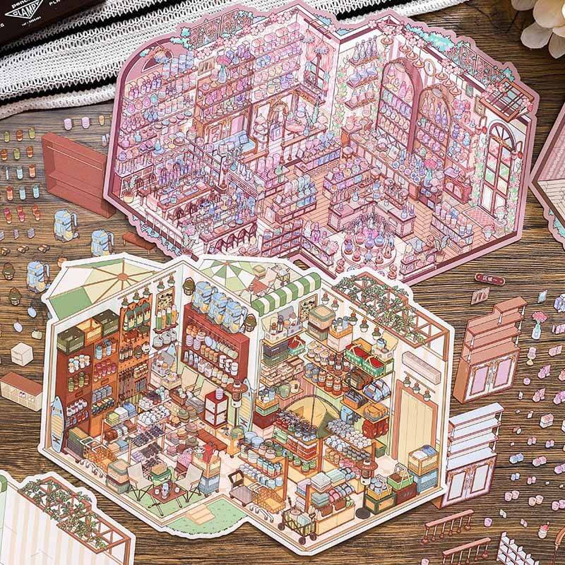 Leisure Shop DIY 3D Scene Stickers 2 Cute Scenes(L)
