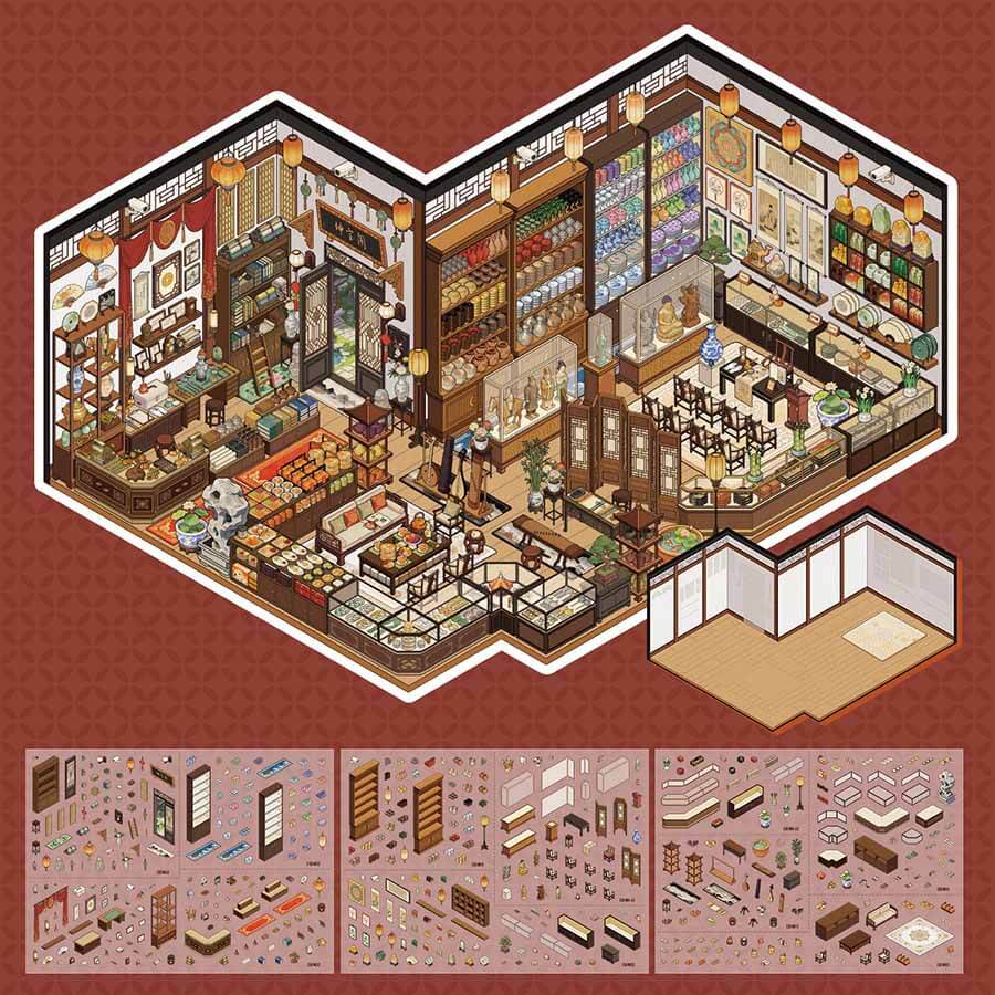 Urban Memory DIY 3D Scene Stickers 2 Cute Scenes(L)