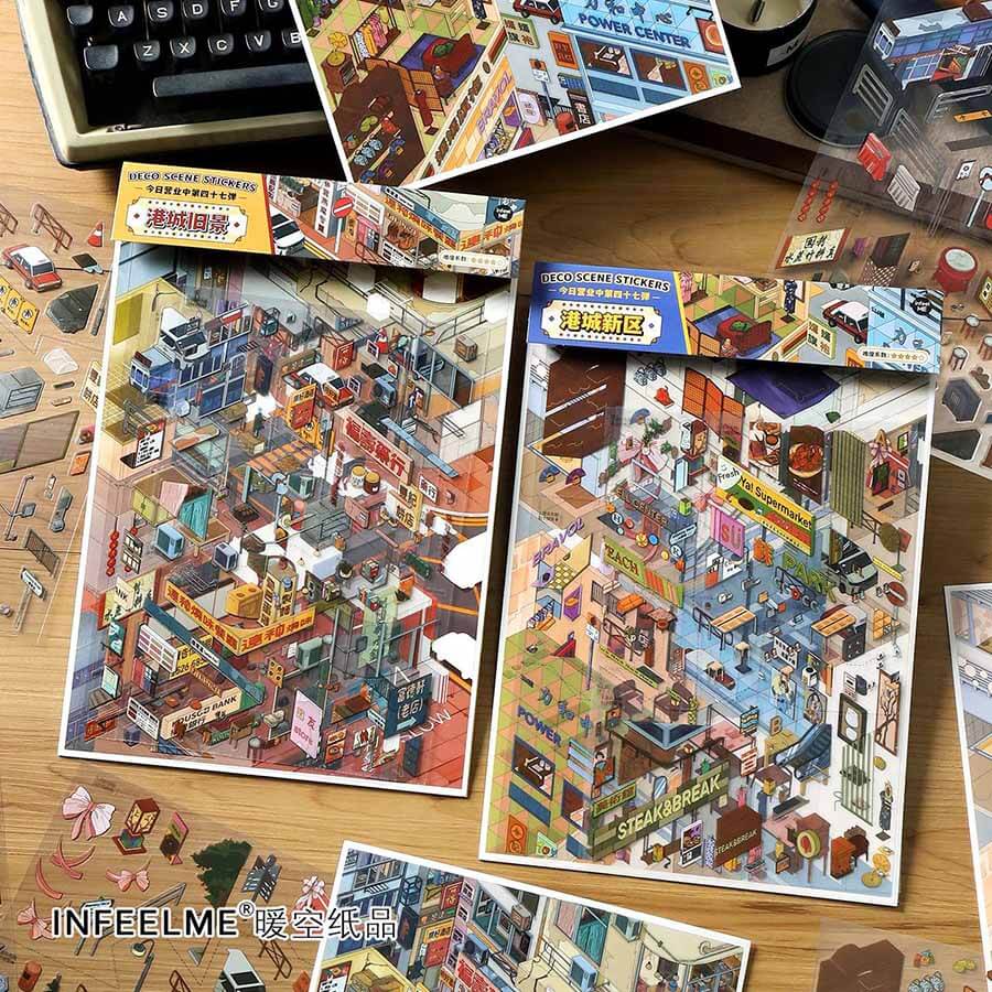 Harbor Memories DIY 3D Scene Stickers 2 Cute Scenes(L)