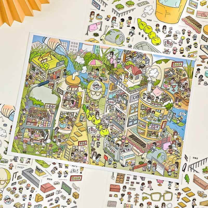 Whimsy Park DIY 3D Sticker 2 Cute Miniature Scenes(L)