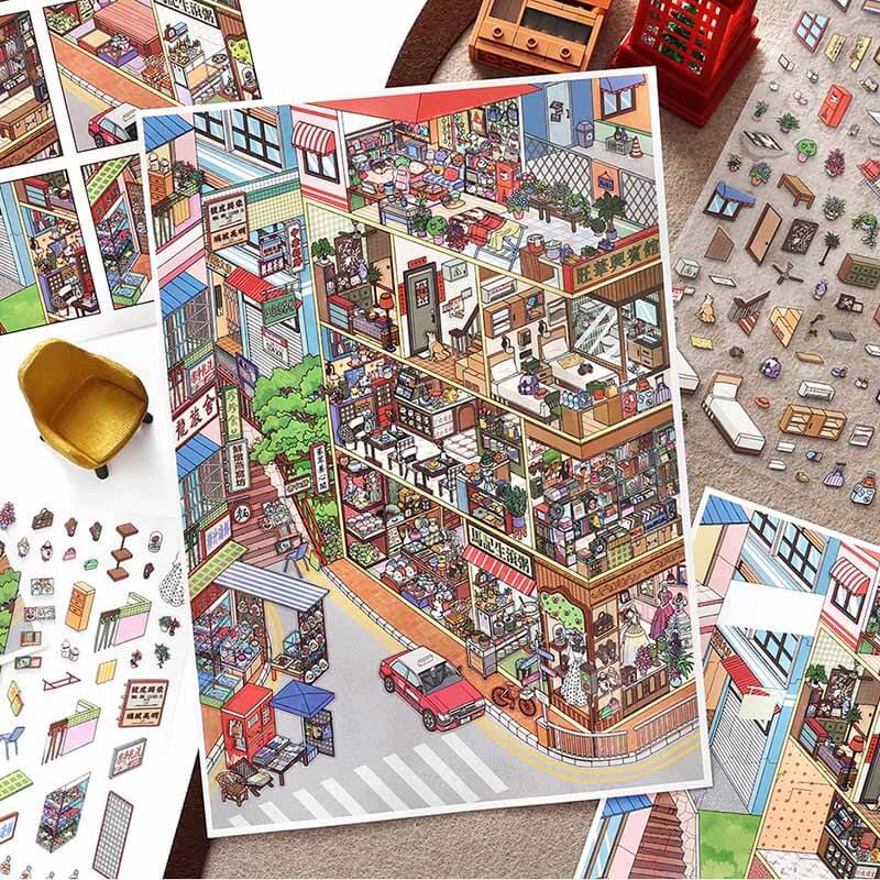 Street and Spring DIY 3D Sticker 2 Cute Miniature Scenes(L)