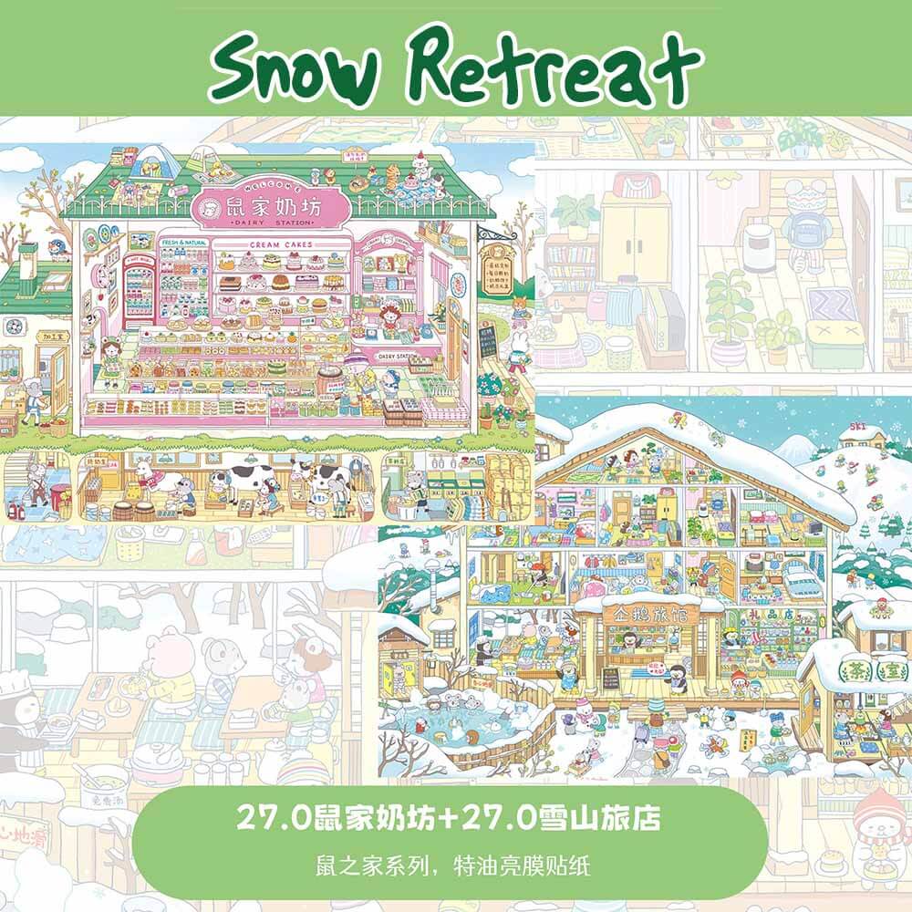 Snow Retreat DIY 3D Scene Stickers 2 Cute Miniature Scenes(L)