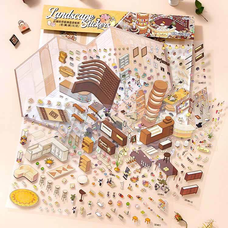 Urban Memory DIY 3D Scene Stickers 2 Cute Scenes(L)