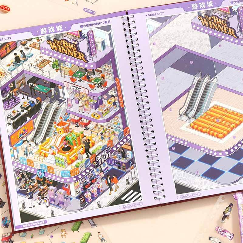 City Collection Book DIY 3D Scene Stickers 2 Cute Scenes(L)