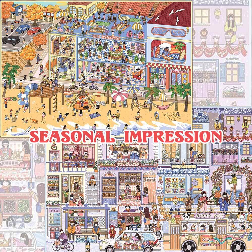 Seasonal Impression DIY 3D Sticker 2 Cute Miniature Scenes(L)