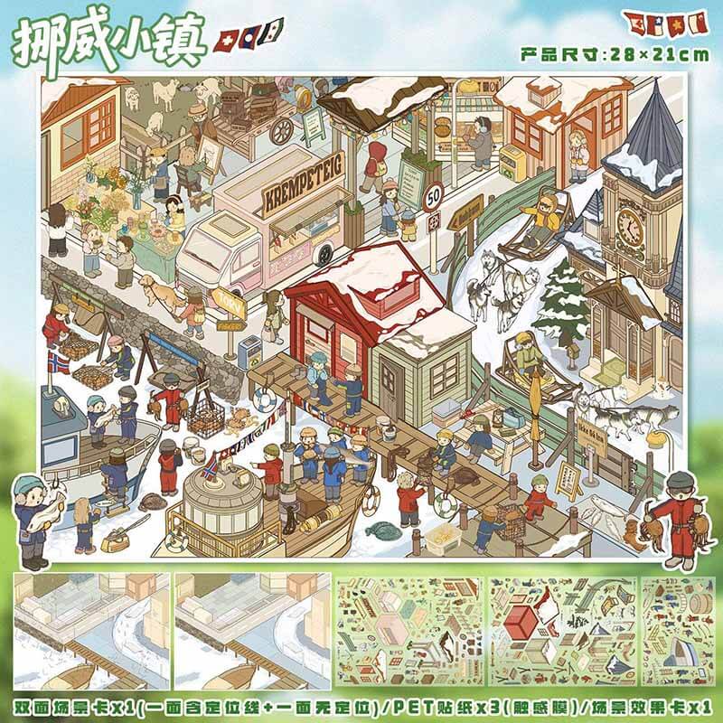 Coastal Journey DIY 3D Sticker 2 Cute Miniature Scenes(L)