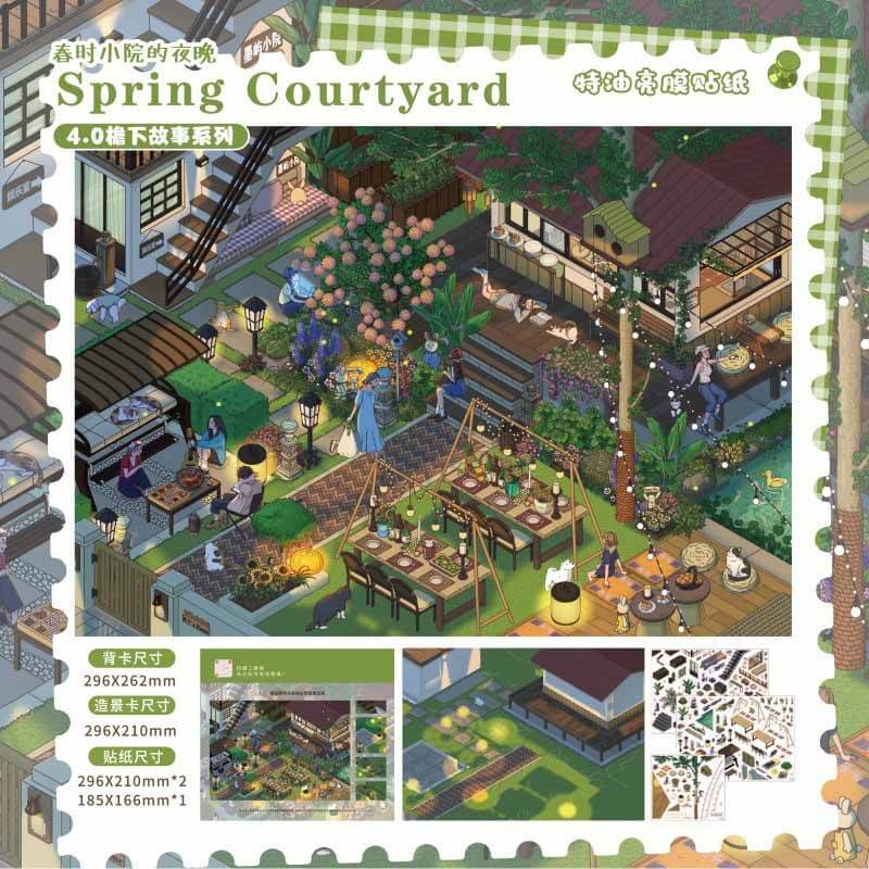 Seasonal Twilight DIY 3D Scenes Sticker 4 Cute Scenes(L)