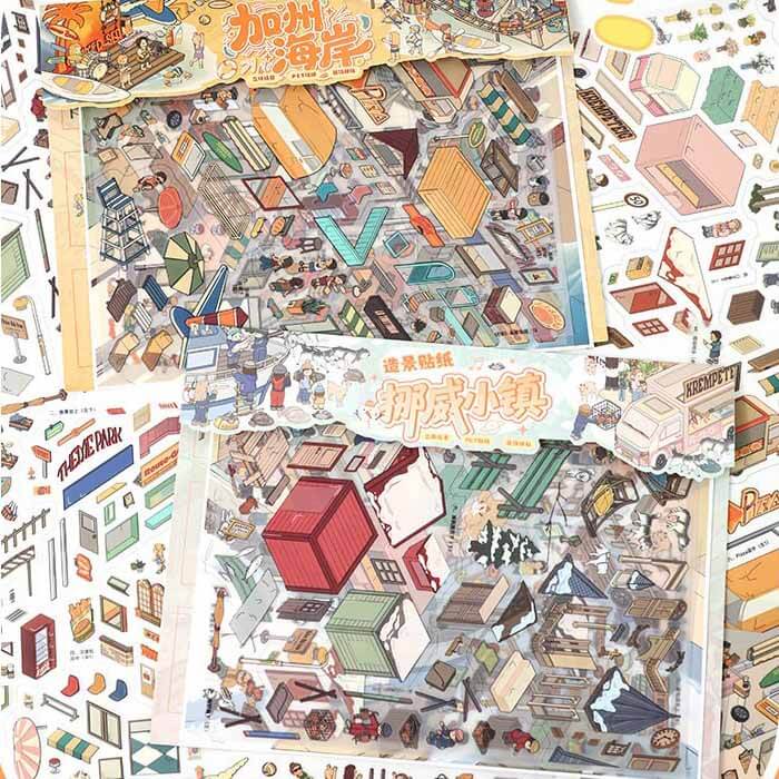 Coastal Journey DIY 3D Sticker 2 Cute Miniature Scenes(L)