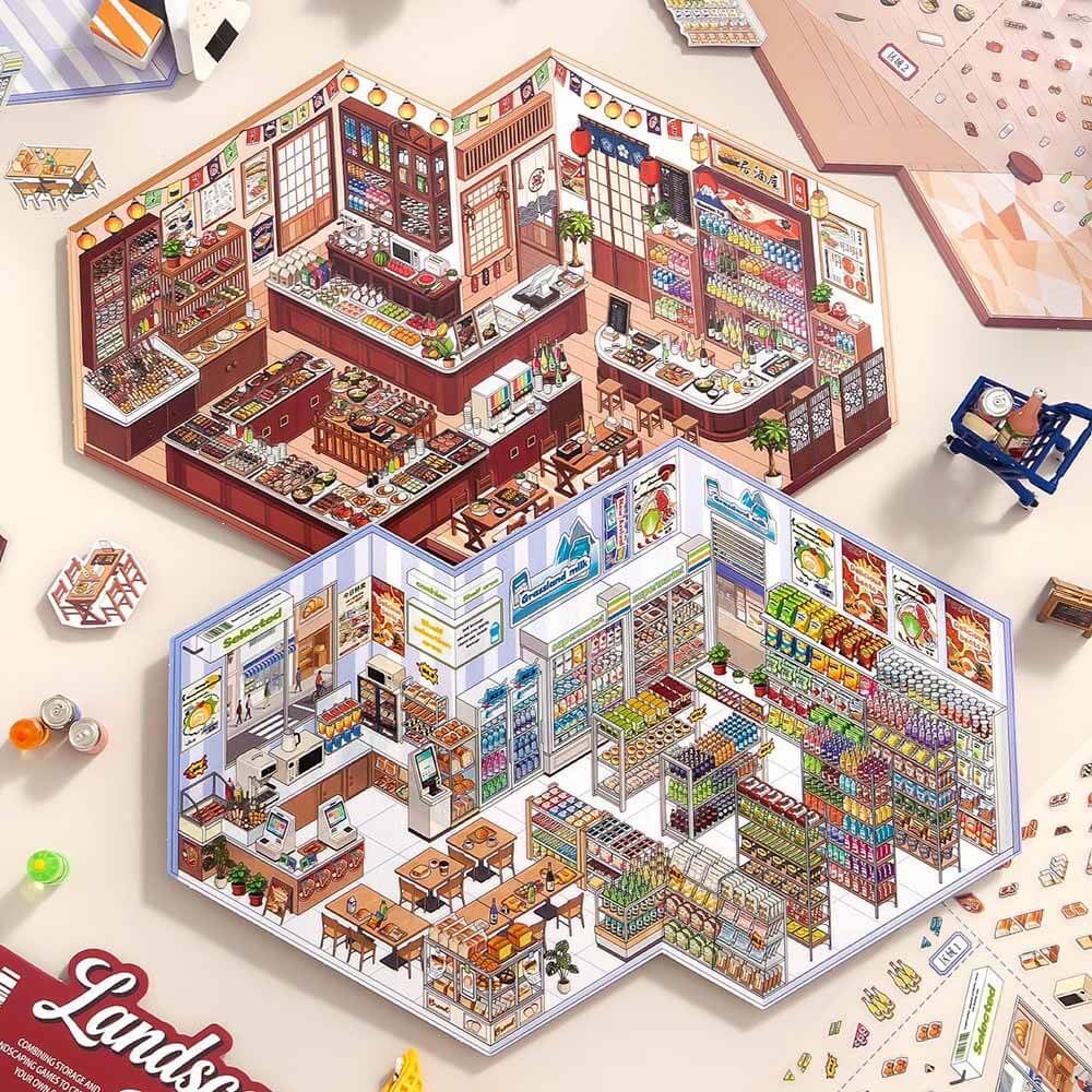 Leisure Chronicle DIY 3D Scene Stickers 2 Cute Scenes(L)