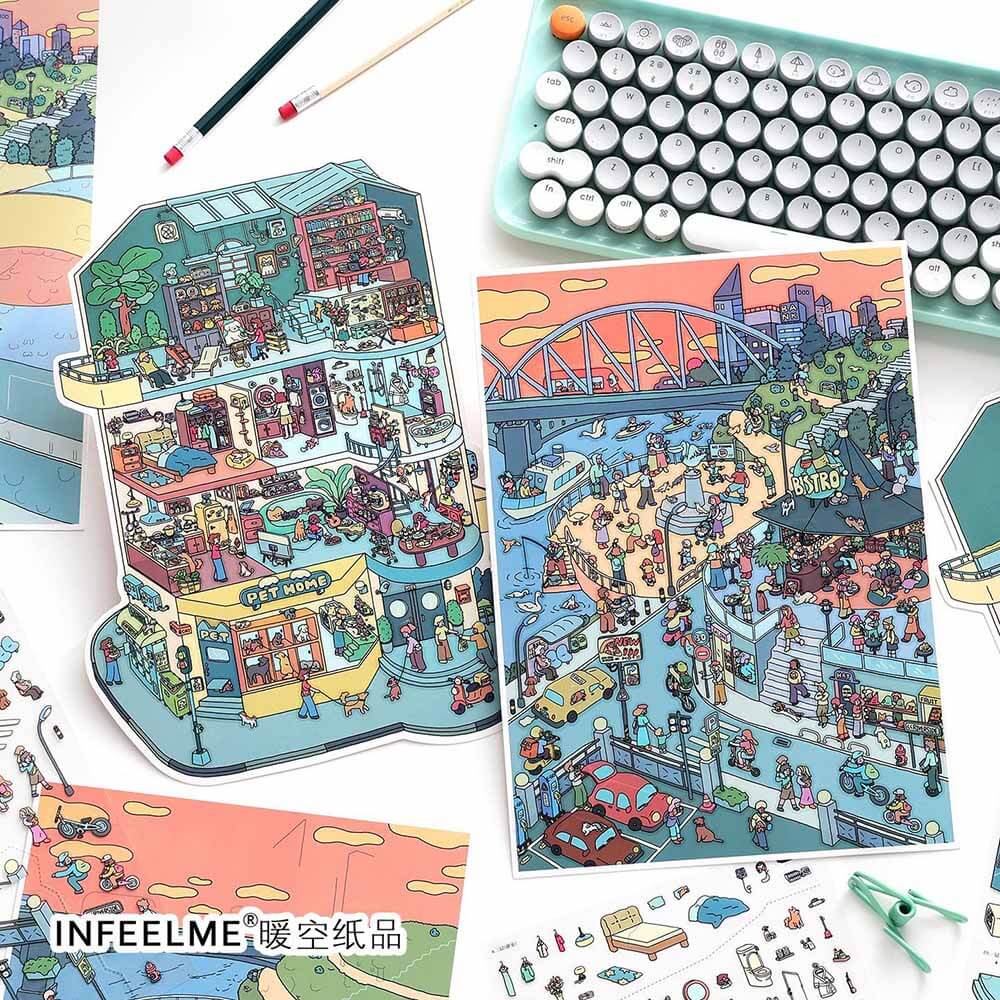 Coastal Diary DIY 3D Scene Stickers 2 Cute Scenes(L)