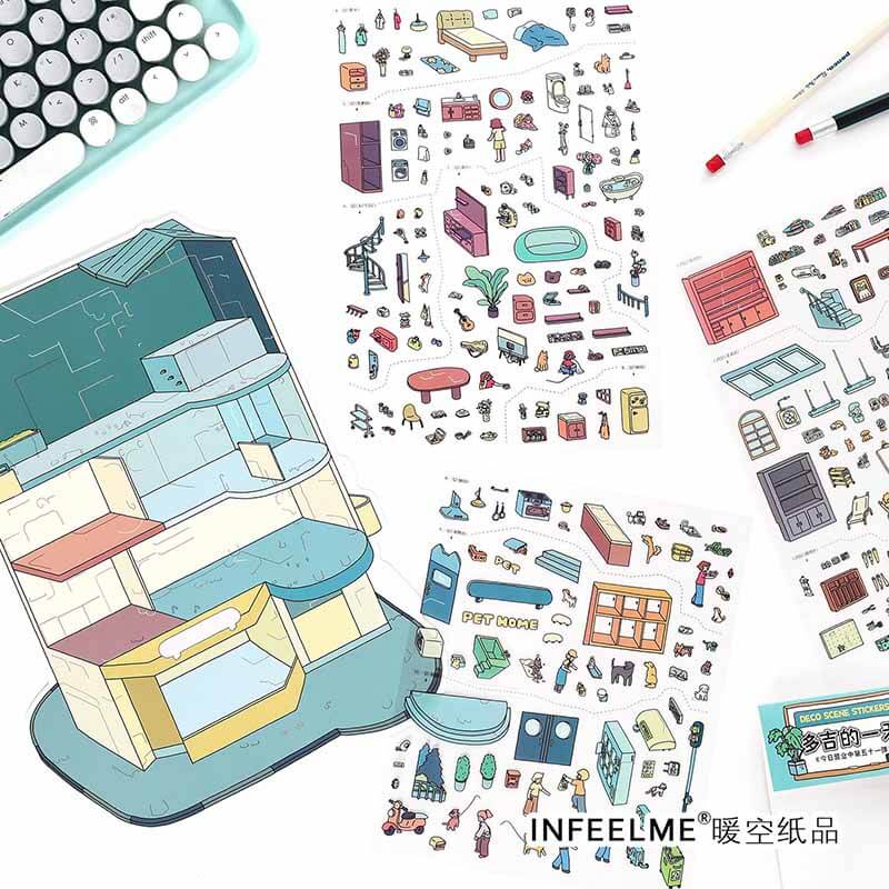 Coastal Diary DIY 3D Scene Stickers 2 Cute Scenes(L)