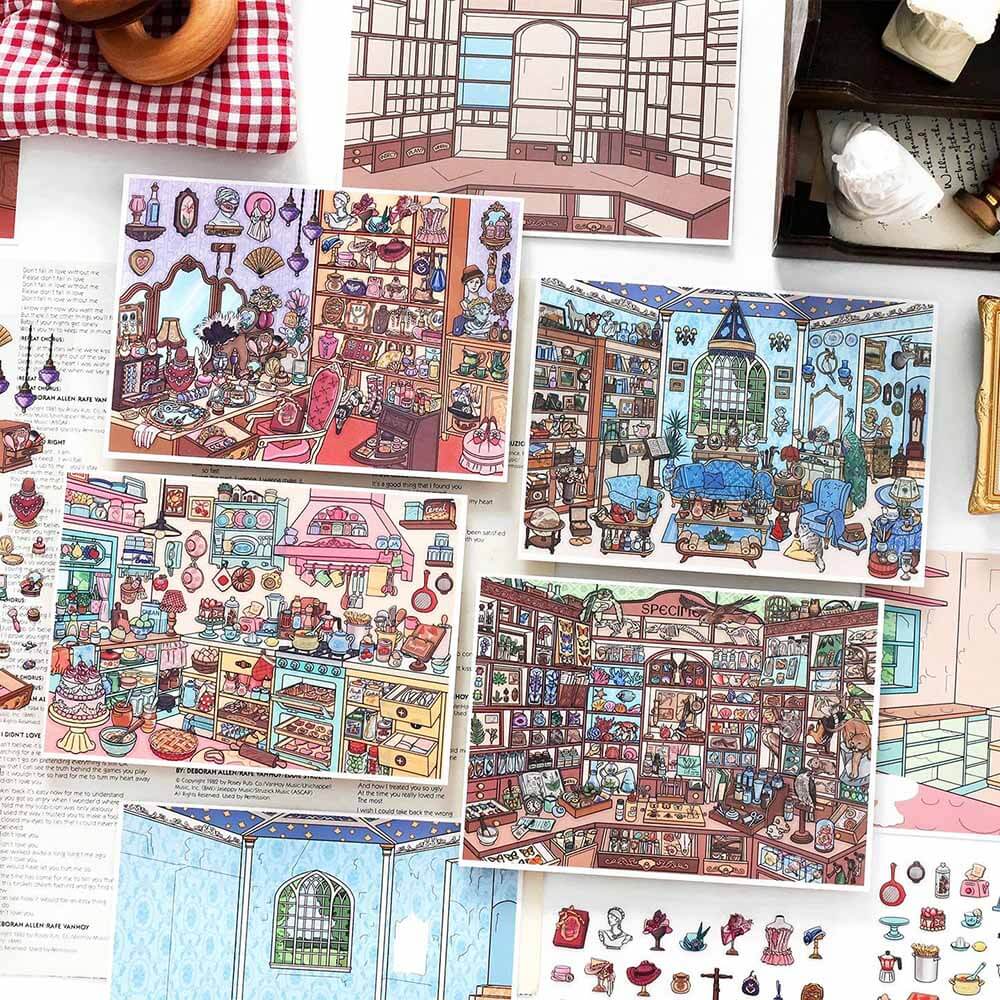 Time Atelier DIY 3D Scene Stickers 4 Cute Miniature Scenes(S)