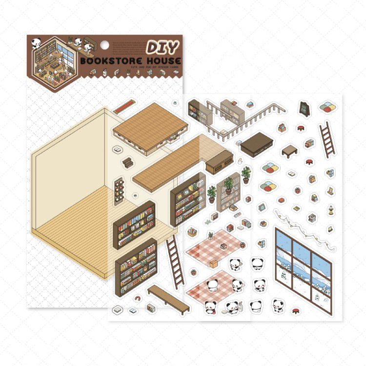 Panda Home Collection  DIY 3D Scene Stickers - 4 Cute Miniature Scenes